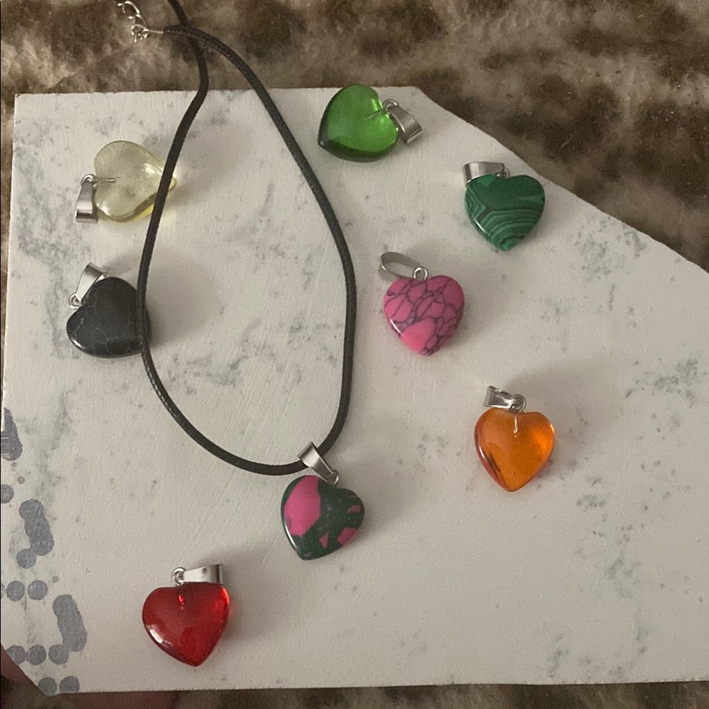Heart Pendant Necklace random color